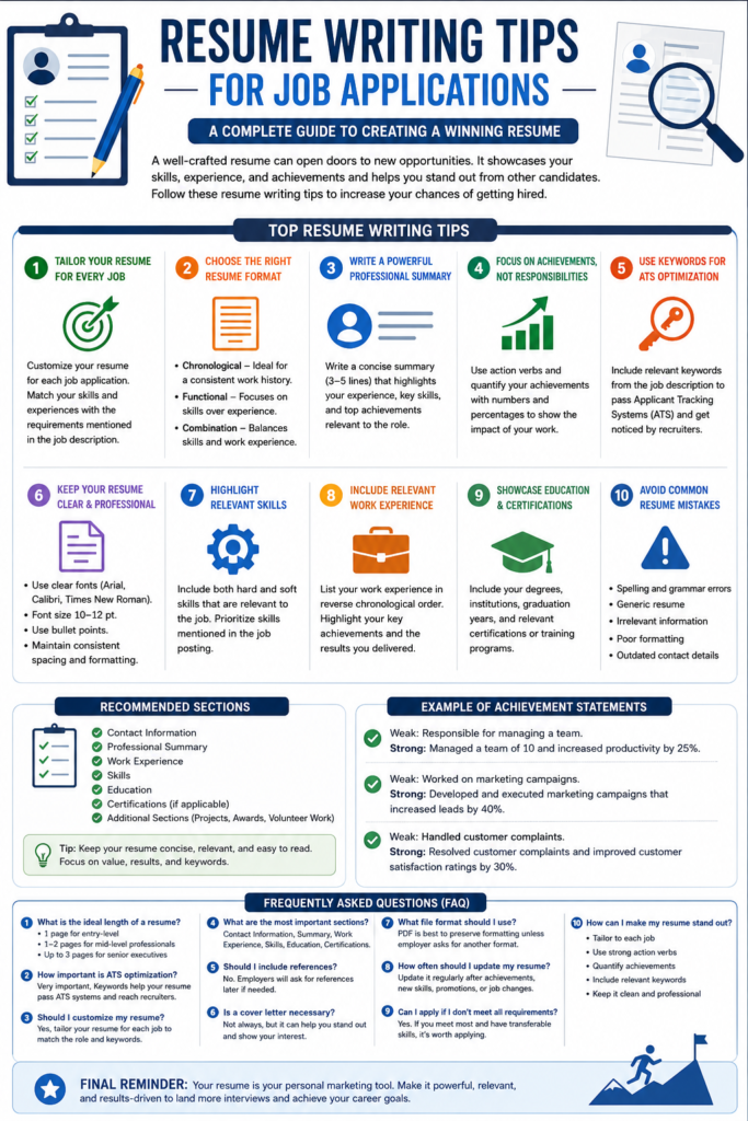Resume Writing Tips for Job Applications